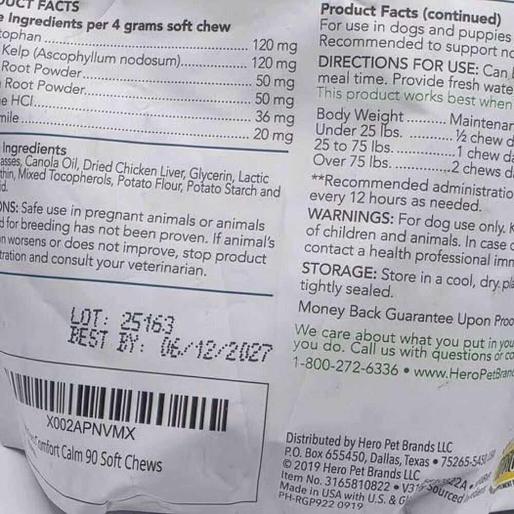 Vet's Best Comfort Calm Soft Chews for Dogs 90 Count - Picture 3 of 3